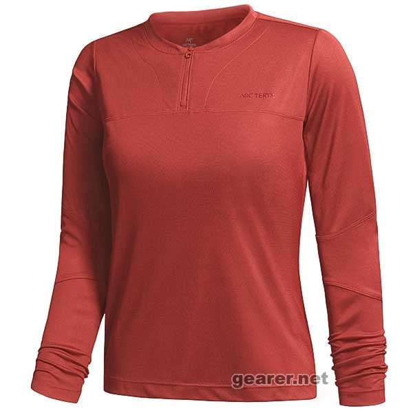 ArcTeryx Cairn Zip Neck LS Shirt(Red).JPG